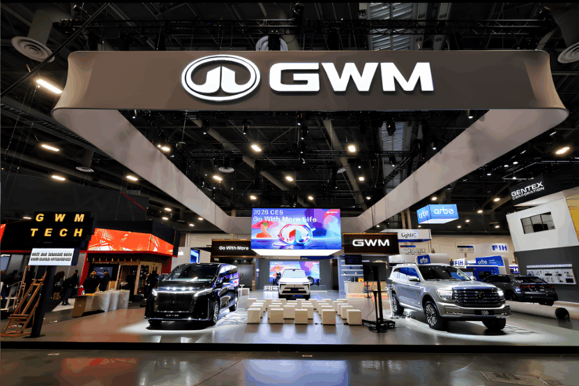 Stand da GWM: Marca aposta no sucesso de modelos no mercado para expandir atuação no Brasil. Crédito: Divulgação