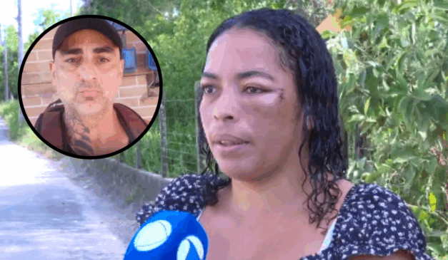 Regiane Aragão da Silva falou das agressões que sofreu. Daniel Marcelo Dias foi preso. Foto: Reprodução/TV Vitória