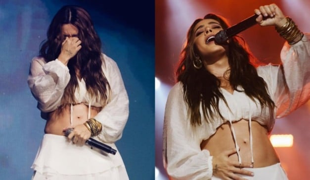 Lauana se emocionou ao compartilhar a notícia em um show (Foto: Reprodução/Instagram/@lauanaprado)