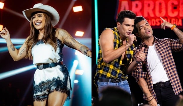 Lauana Prado e Israel Novaes e Thiago Brava sobem ao palco (Foto: Reprodução/Instagram/@lauanaprado/Divulgação)