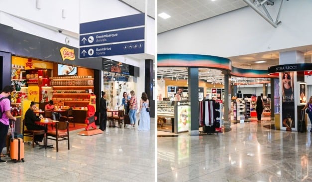 Loja da Garoto na área pública e Dufry no embarque. Foto: Rodrigo Gavini/Zurich Airport