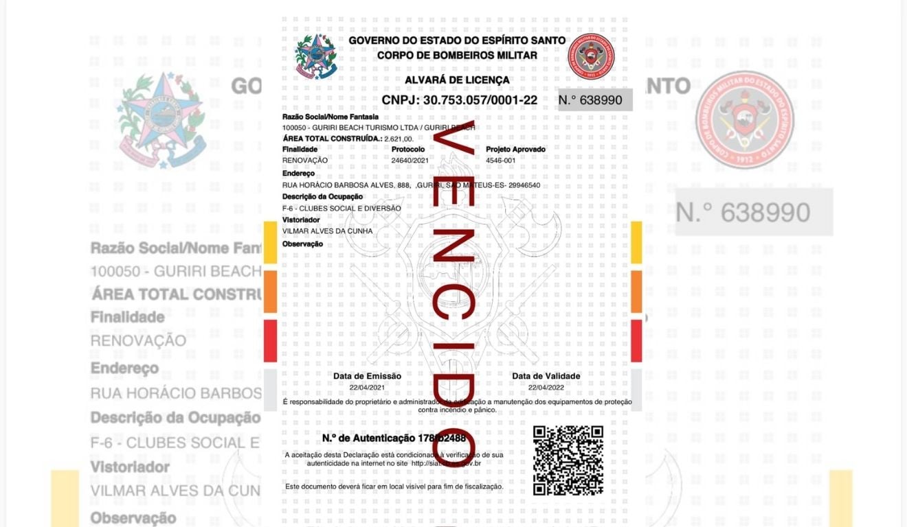 Foto: Reprodução/CBMES Foto: Reprodução/CBMES