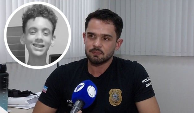 Delegado Adriano Fernandes falou sobre a morte de Mateus da Silva Rodrigues. Foto: Reprodução/TV Vitória