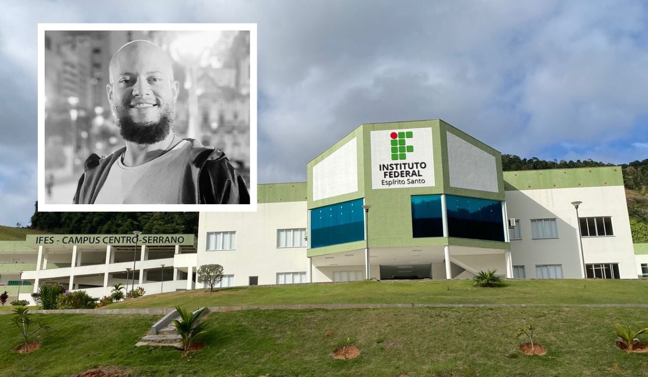 Ifes Centro Serrano lamentou a morte do professor Ricardo André da Costa. Foto: Ifes/Divulgação e Redes sociais