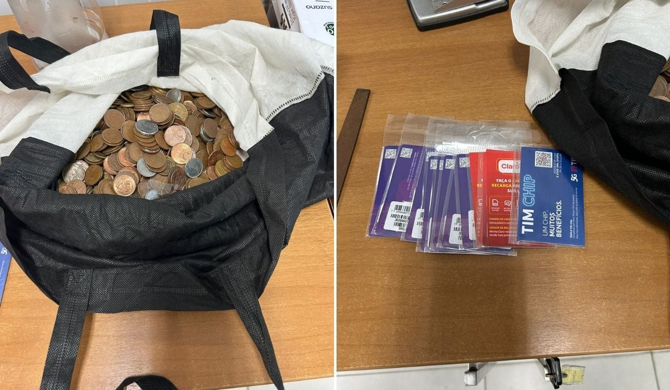 Material apreendido com o suspeito que roubou banca de revista em Vila Velha