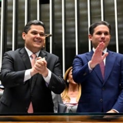 Presidente da C&acirc;mara dos Deputados Hugo Motta e presidente do Senado Federal Davi Alcolumbre