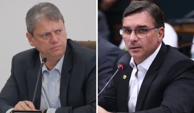 Tarcísio de Freitas e Flávio Bolsonaro