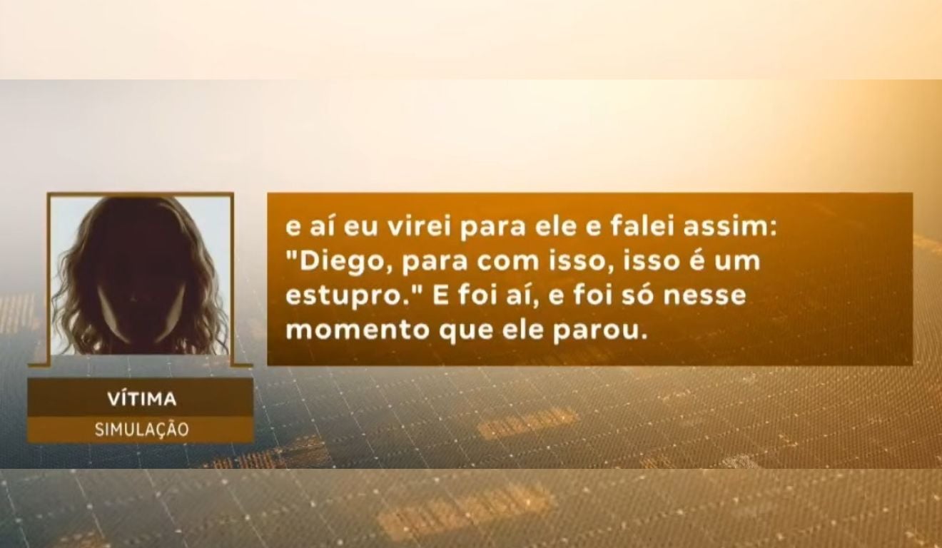 Trecho da denúncia de tentativa de estupro contra o policial rodoviário federal Diego Oliveira de Souza