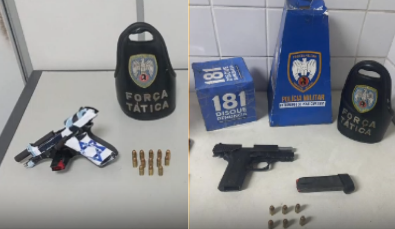 Armas apreendidas (Foto/reprodução: TV Vitória)