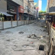Obras na Rua Sete de Setembro no Centro de Vitória. Foto: Thiago Soares/Folha Vitória