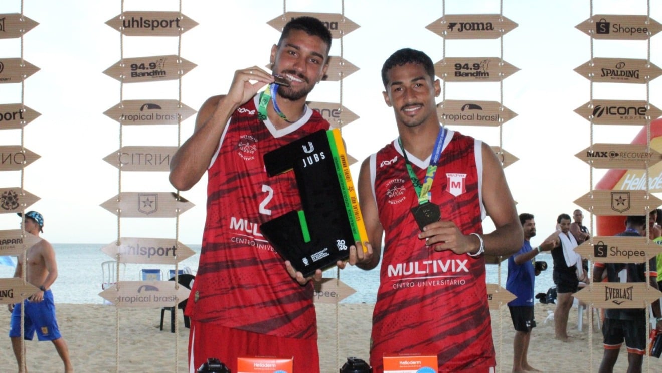 Jubs Praia 2026 Dupla campeã no futevôlei