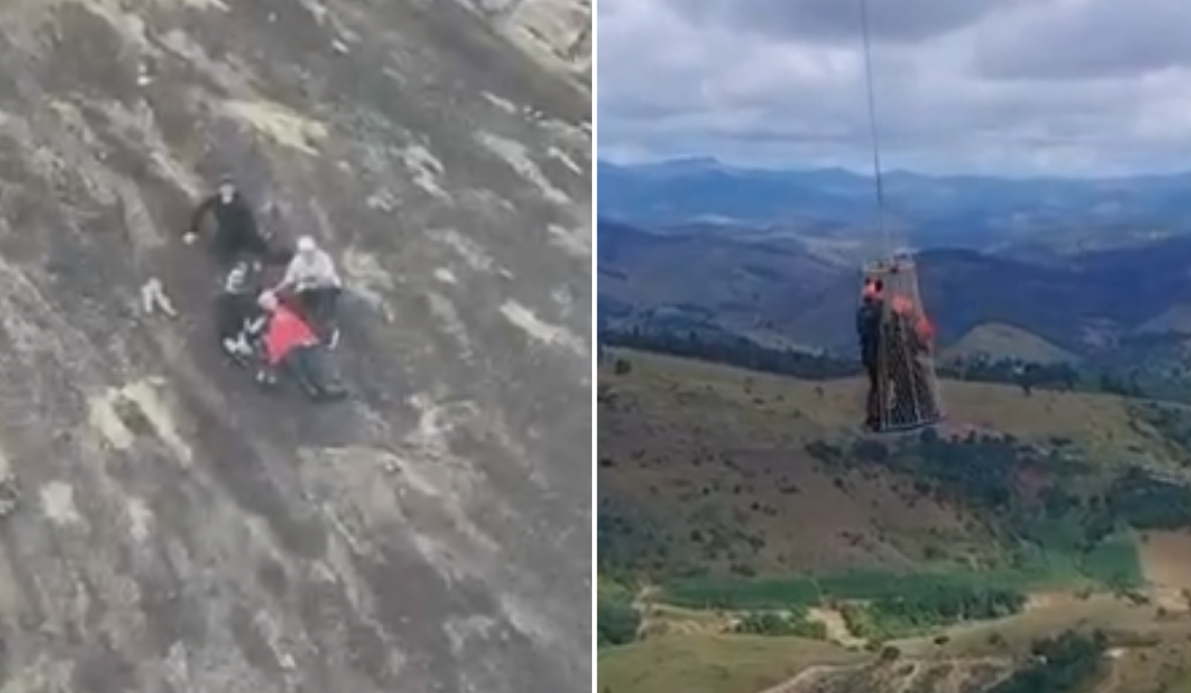 Idoso passa mal em trilha e é resgatado de helicóptero em Baixo Guandu