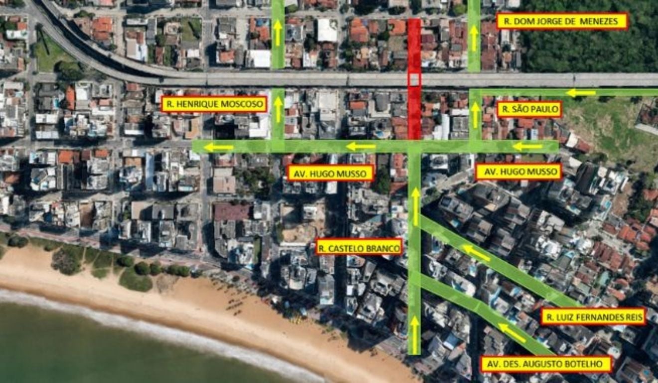 Rua é interditada por até 30 dias para obras na Praia da Costa; veja desvios
