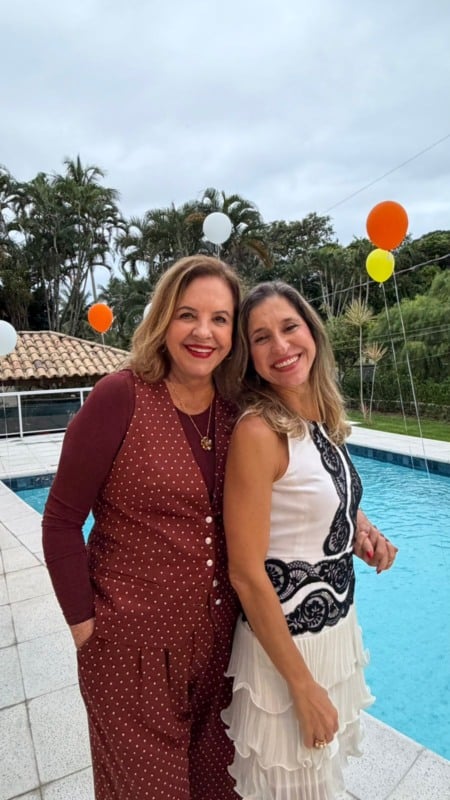 Com a filha, Monica