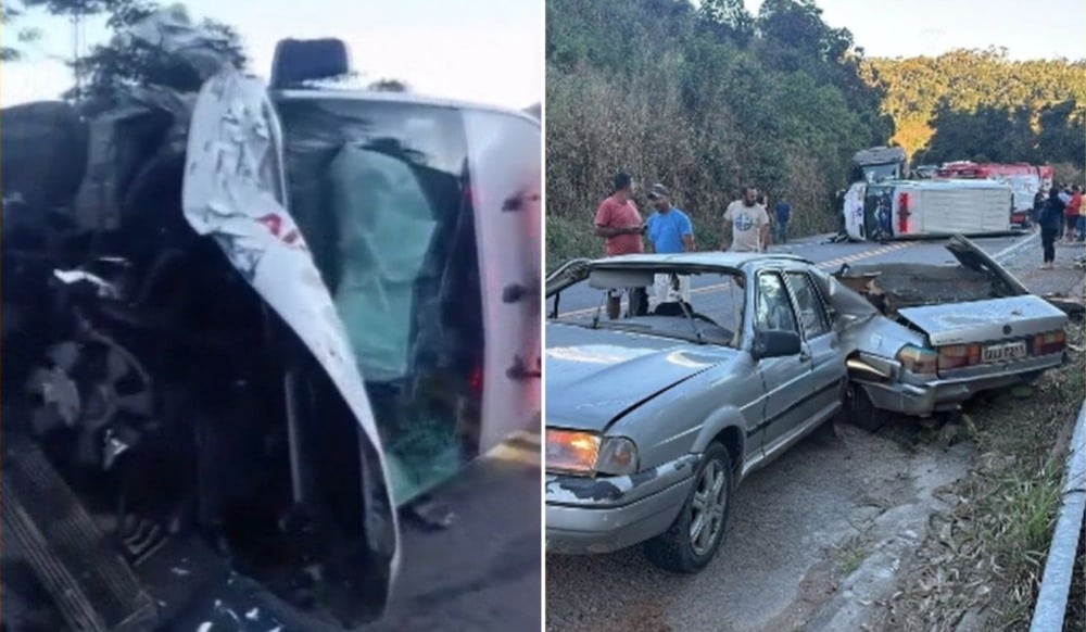 Bebê morre após acidente entre ambulância e carro na BR-262 no ES