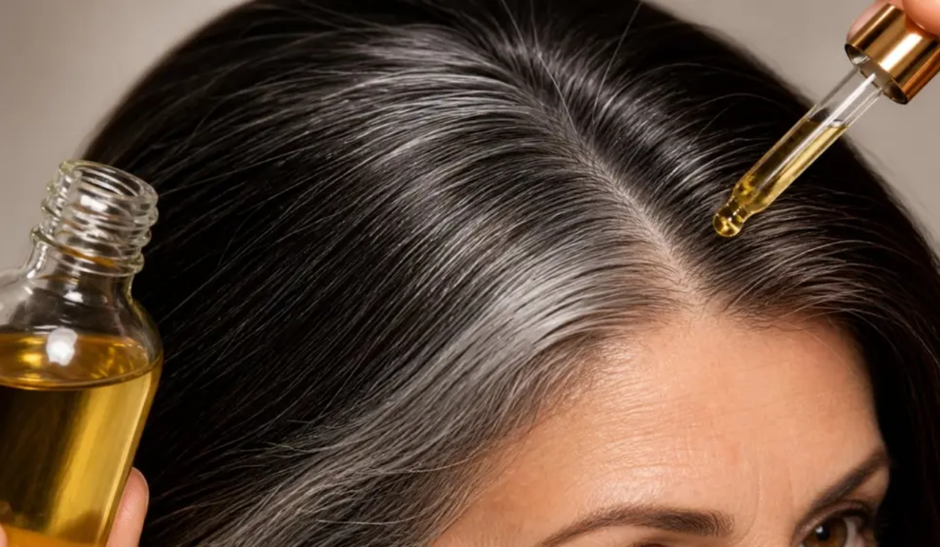 Região: O segredo do óleo de farmácia que escurece o cabelo branco