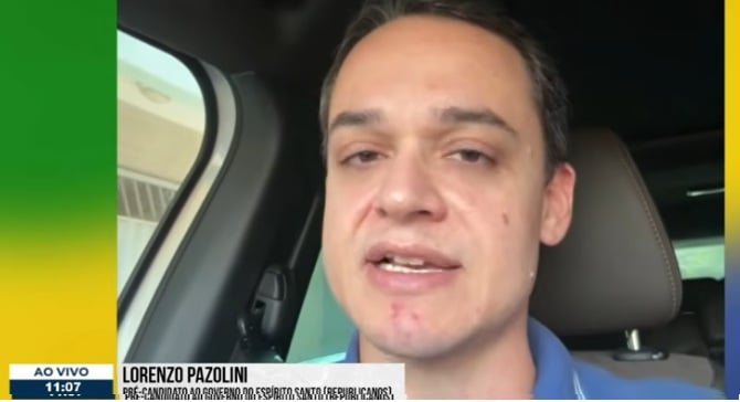 Pazolini durante entrevista (foto: reprodução de vídeo)