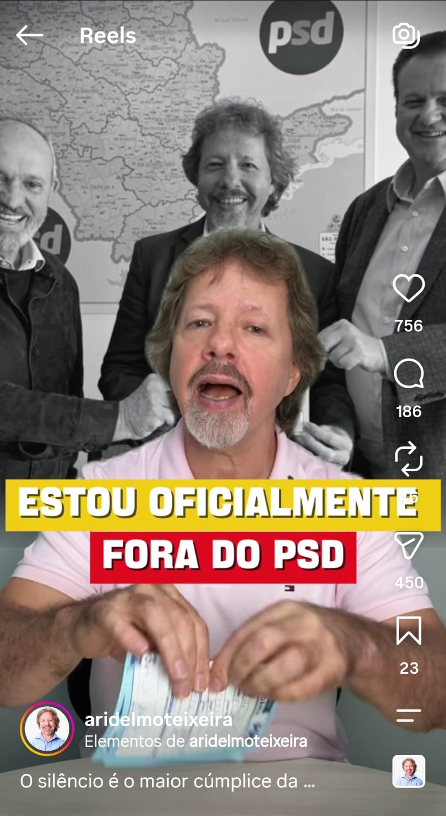 Aridelmo rasga ficha de filiação e deixa o PSD: “Ficar neutro não é uma opção” - QTU Questões do Universo