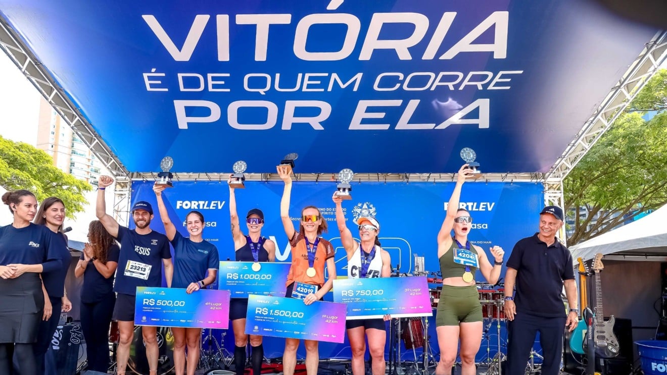 Maratona de Vitória 2026. Pódio dos 42 KmMaratona de Vitória 2026. Pódio dos 42 Km