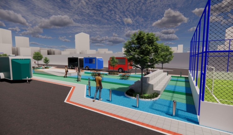 Imagens do projeto do Parque Linear entre os bairros Santa Rita e Primeiro de Maio, área conhecida como Faixa de Gaza, em Vila Velha.. Foto: Divulgação/PMVV