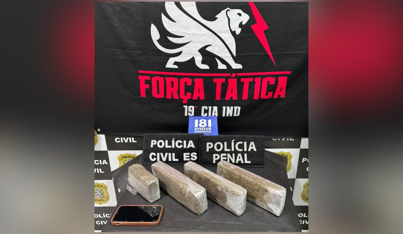 Suspeito é preso com mais de 3 kg de maconha escondidos em carro em Montanha