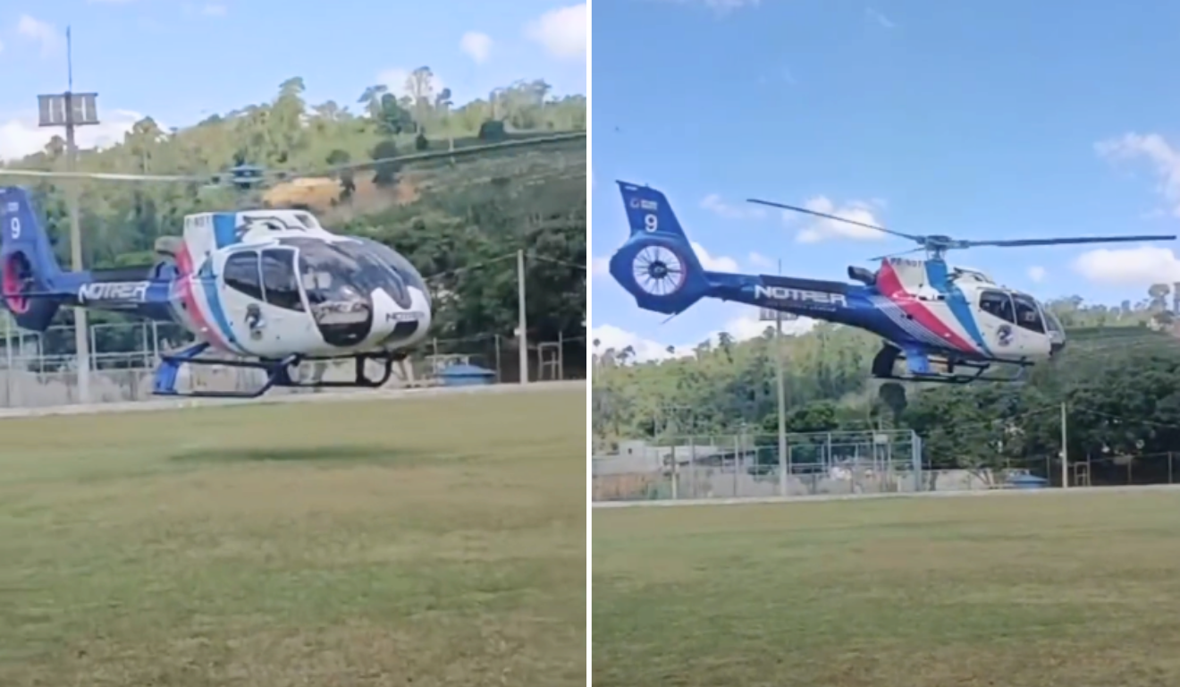 Trabalhador cai de cavalo, fica desacordado e é transferido de helicóptero no ES - Foto