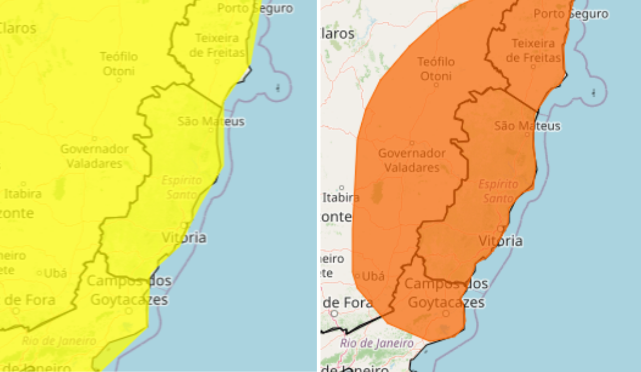 Chuva forte e ventos de até 100 km/h: frente fria muda tempo e ES segue em alerta para tempestade