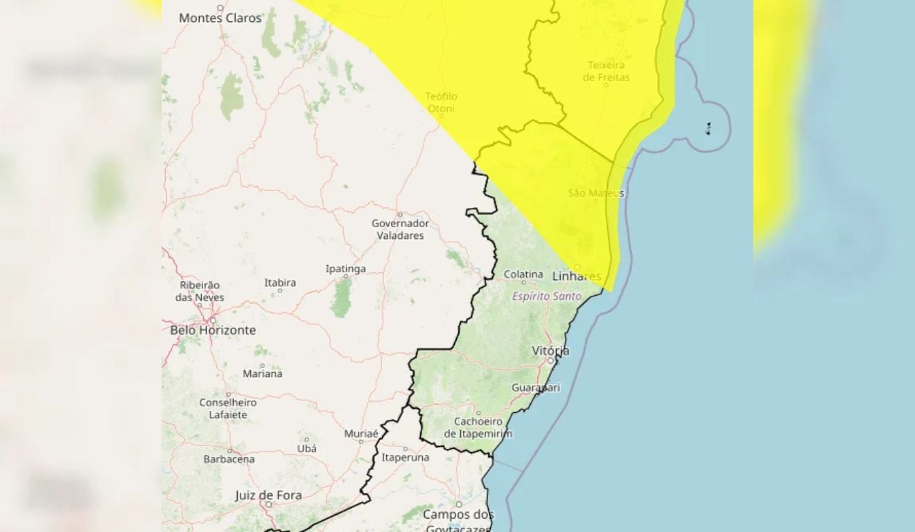 Inmet faz alerta para chuvas intensas durante dois dias no ES; veja cidades afetadas
