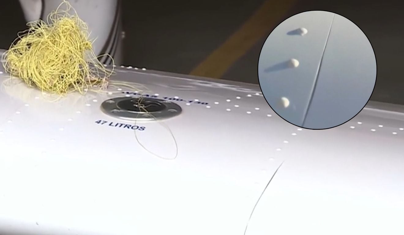 Linha chilena corta asa de avião após decolagem e combustível vaza no ar