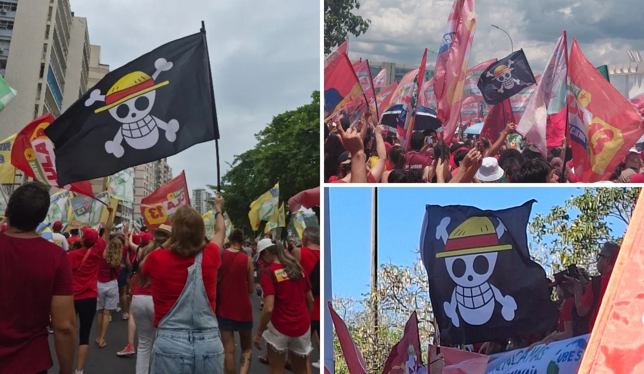 Manifestantes usam bandeira de One Piece em atos pró-Lula; entenda o significado