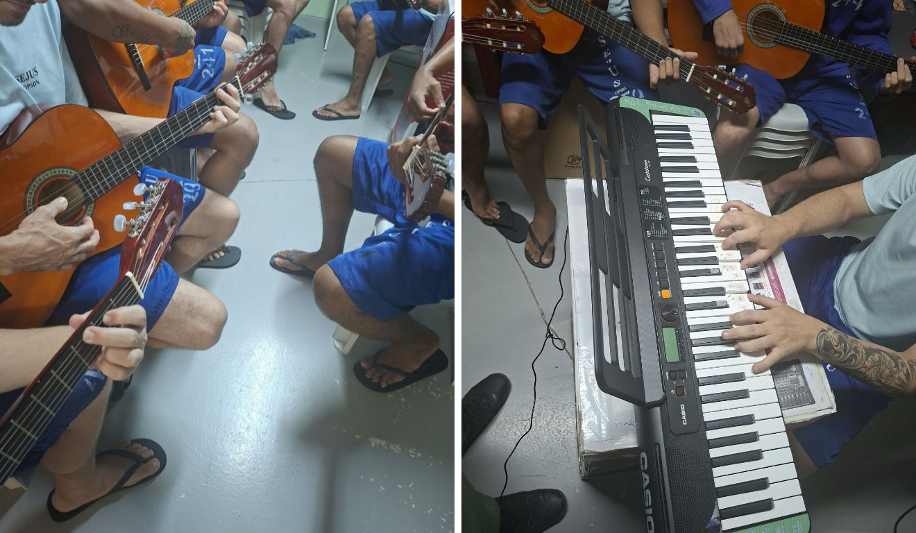 detento usa música para ensinar violão em presídio do ES — De aluno a professor