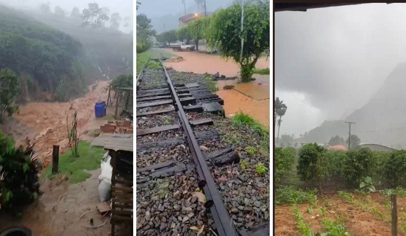 Chuva forte causa alagamentos e granizo em cidades do Sul do ES