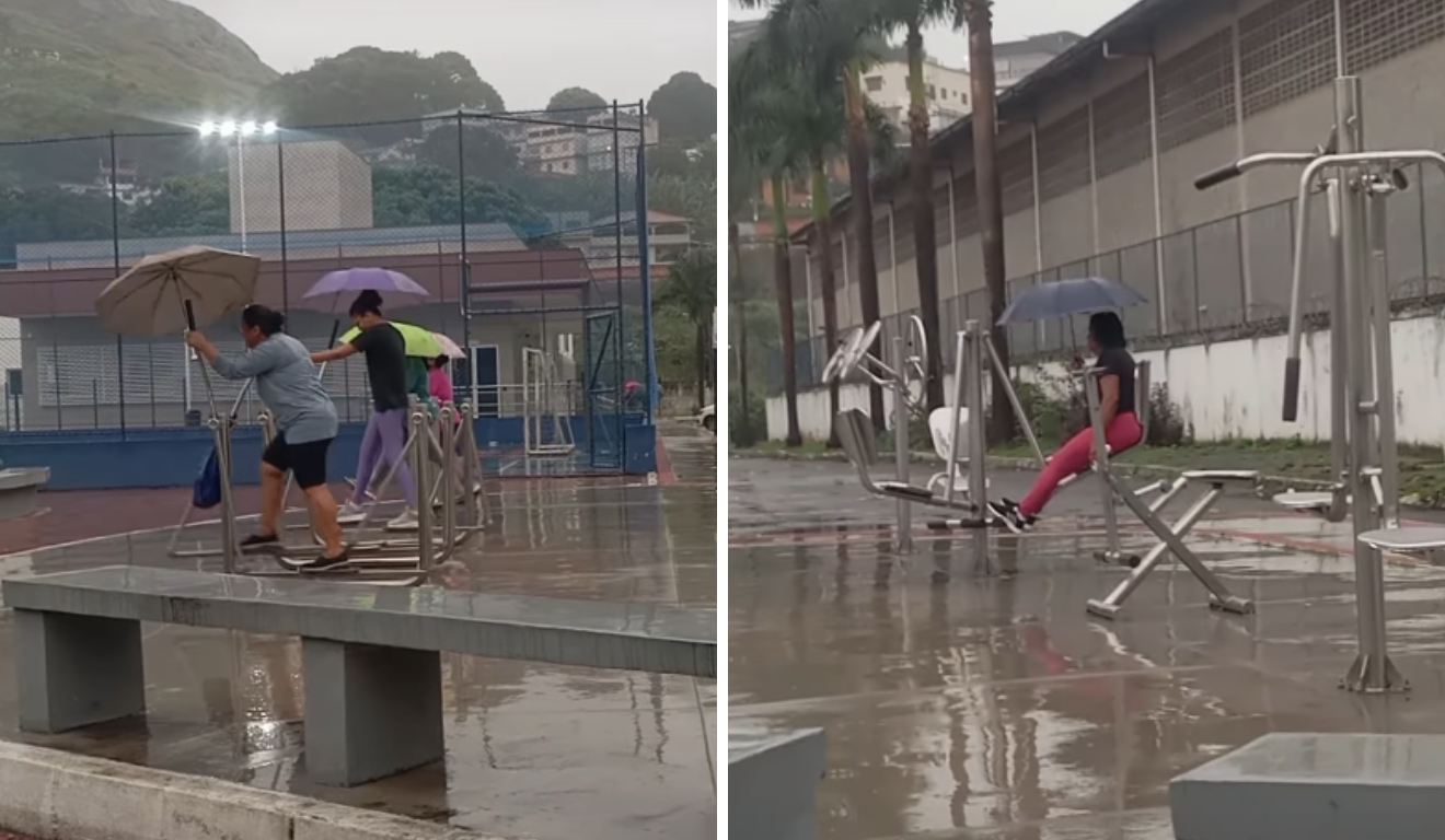 Faça chuva ou faça sol: mulheres treinam de guarda-chuva em Vila Velha