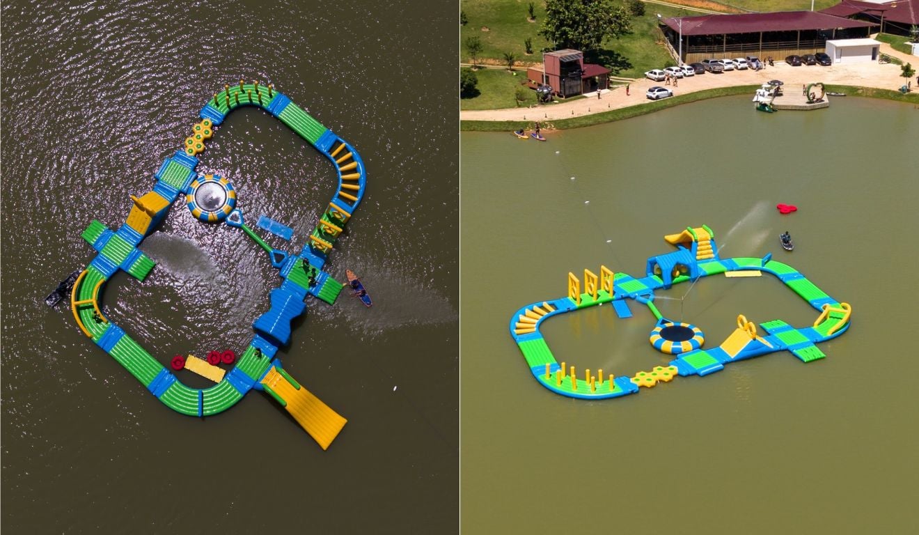 ES ganha parque aquático inflável com toboágua e ingresso a R$ 60