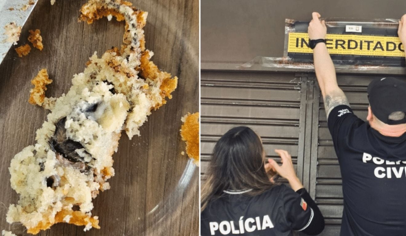 Casal come bolo por dois dias e encontra rato morto na massa; dona da loja foi presa